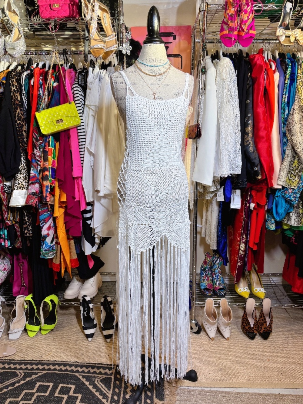 Venus White Crocheted Dress